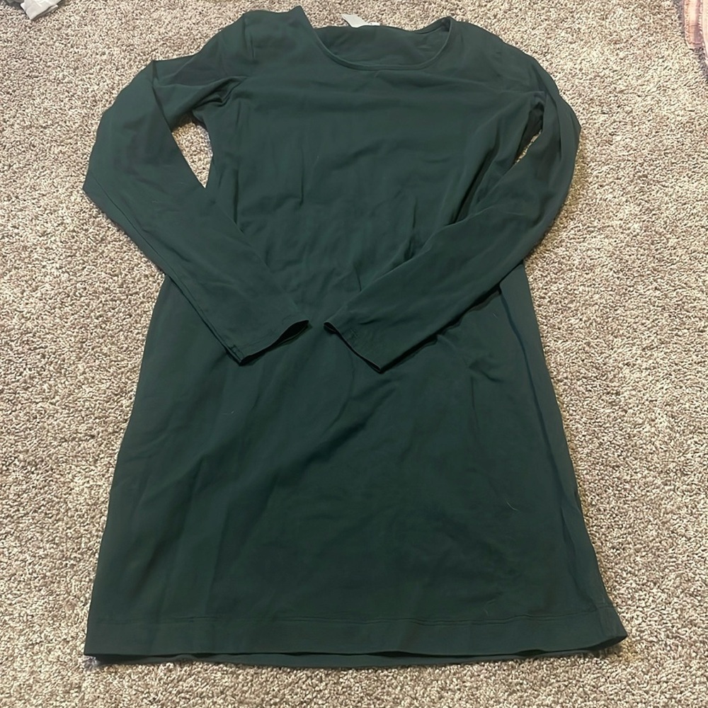H&M hunter green long sleeve bodycon dress